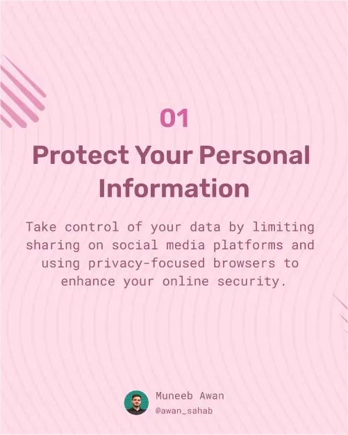 Social media carousel design for personal data protection tips