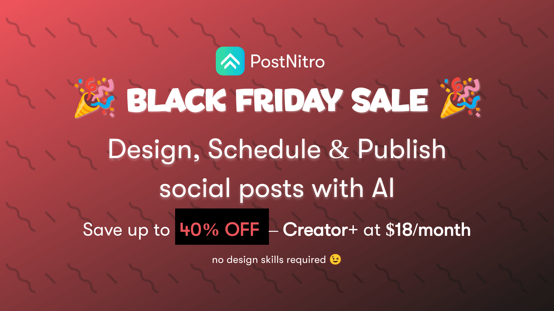 PostNitro Black Friday: risparmia fino al 40 % su Creator+ e Team+