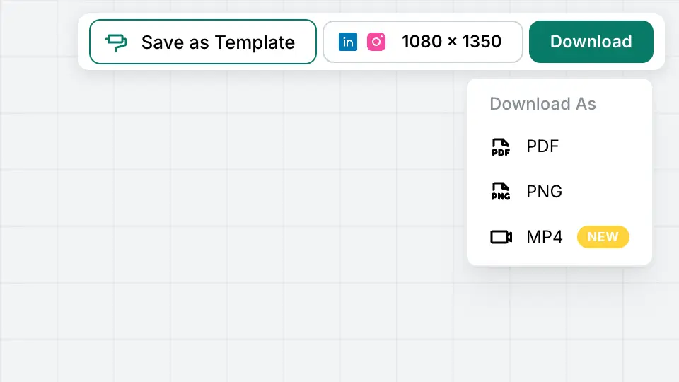 A carousel, a single-image post and a video frame produced from the same PostNitro template